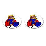 blonde super mom Cufflinks (Oval)