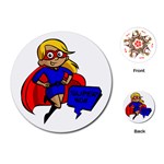 blonde super mom Playing Cards (Round)