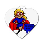 blonde super mom Dog Tag Heart (One Side)