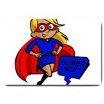 blonde super mom Large Doormat