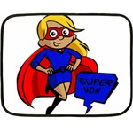 blonde super mom Fleece Blanket (Mini)