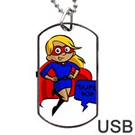 blonde super mom Dog Tag USB Flash (One Side)