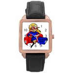 blonde super mom Rose Gold Leather Watch 