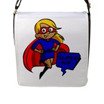 blonde super mom Flap Closure Messenger Bag (L)