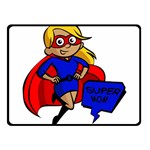 blonde super mom Double Sided Fleece Blanket (Small)