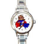 Brunette Super Mom Round Italian Charm Watch