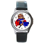 Brunette Super Mom Round Metal Watch