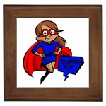 Brunette Super Mom Framed Tile