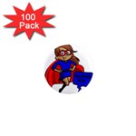 Brunette Super Mom 1  Mini Magnet (100 pack) 