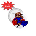 Brunette Super Mom 1.75  Button (10 pack) 