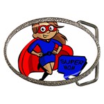 Brunette Super Mom Belt Buckle