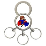 Brunette Super Mom 3-Ring Key Chain