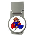 Brunette Super Mom Money Clip (Round)