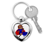 Brunette Super Mom Key Chain (Heart)