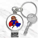 Brunette Super Mom Nail Clippers Key Chain