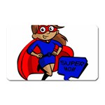 Brunette Super Mom Magnet (Rectangular)