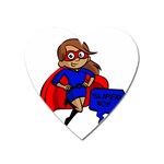 Brunette Super Mom Magnet (Heart)