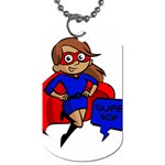 Brunette Super Mom Dog Tag (Two Sides)