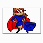 Brunette Super Mom Postcard 4 x 6  (Pkg of 10)