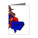 Brunette Super Mom Mini Greeting Card