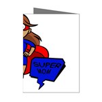 Brunette Super Mom Mini Greeting Cards (Pkg of 8)