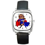 Brunette Super Mom Square Metal Watch