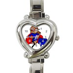 Brunette Super Mom Heart Italian Charm Watch