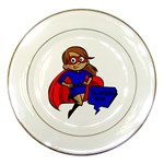 Brunette Super Mom Porcelain Plate