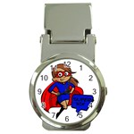 Brunette Super Mom Money Clip Watch