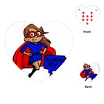 Brunette Super Mom Playing Cards (Heart)