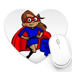 Brunette Super Mom Heart Mousepad