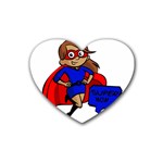 Brunette Super Mom Rubber Coaster (Heart)