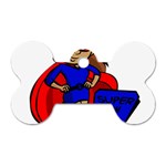 Brunette Super Mom Dog Tag Bone (One Side)