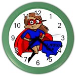 Brunette Super Mom Color Wall Clock