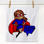 Brunette Super Mom Face Towel