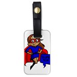 Brunette Super Mom Luggage Tag (one side)