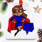 Brunette Super Mom Ornament (Bell)