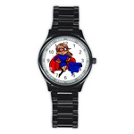 Brunette Super Mom Stainless Steel Round Watch