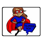 Brunette Super Mom Double Sided Fleece Blanket (Small)