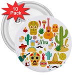 viva mexico 3  Button (10 pack)