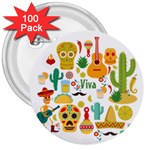 viva mexico 3  Button (100 pack)