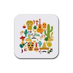 viva mexico Rubber Coaster (Square)