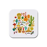 viva mexico Rubber Square Coaster (4 pack)