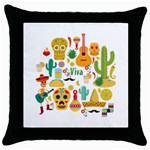 viva mexico Throw Pillow Case (Black)