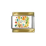 viva mexico Gold Trim Italian Charm (9mm)