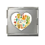 viva mexico Mega Link Heart Italian Charm (18mm)