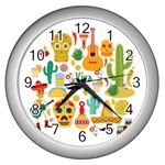 viva mexico Wall Clock (Silver)