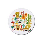 viva mexico Rubber Coaster (Round)