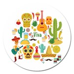 viva mexico Magnet 5  (Round)