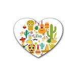 viva mexico Rubber Heart Coaster (4 pack)